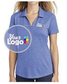 Sport-Tek S/S PosiCharge Tri-Blend Wicking Custom Golf Shirt, color: True Royal Heather