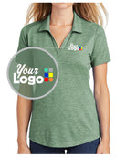 Sport-Tek S/S PosiCharge Tri-Blend Wicking Custom Golf Shirt, color: Forest Green Heather