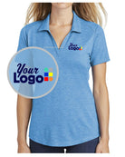 Sport-Tek S/S PosiCharge Tri-Blend Wicking Custom Golf Shirt, color: Pond Blue Heather