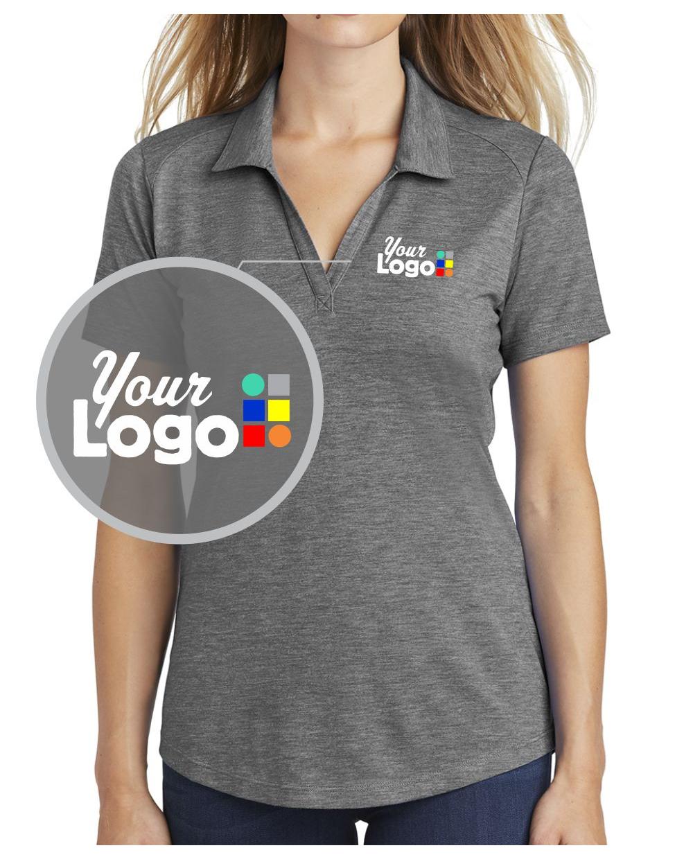 Sport-Tek S/S PosiCharge Tri-Blend Wicking Custom Golf Shirt, color: Dark Grey Heather