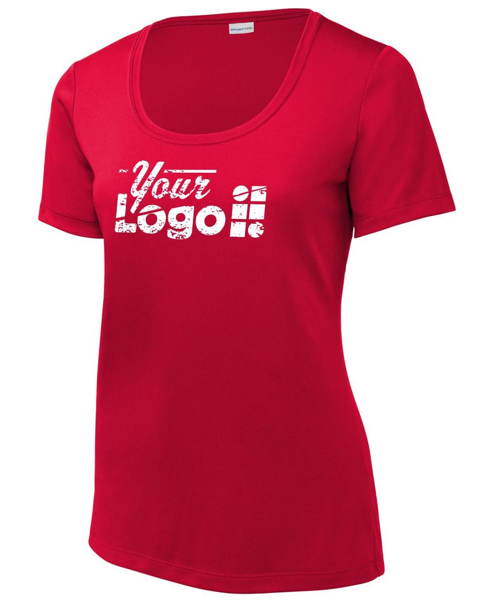 Sport-Tek S/S Posi-UV Pro Scoop Neck Custom T-Shirt, color: True Red