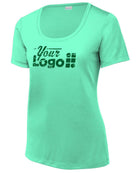 Sport-Tek S/S Posi-UV Pro Scoop Neck Custom T-Shirt, color: Bright Seafoam