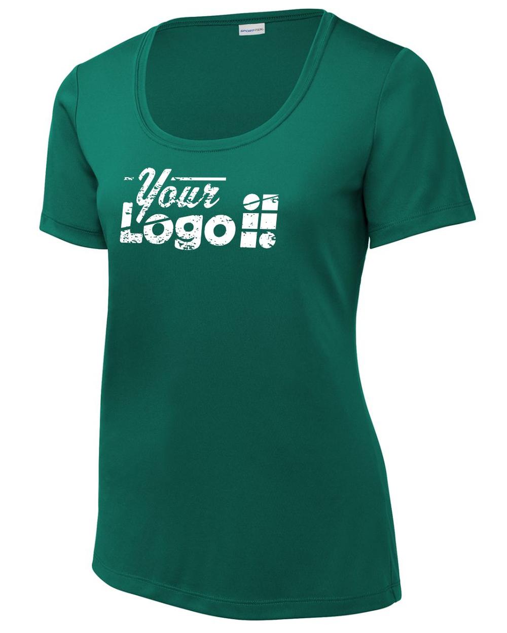 Sport-Tek S/S Posi-UV Pro Scoop Neck Custom T-Shirt, color: Marine Green
