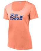 Sport-Tek S/S Posi-UV Pro Scoop Neck Custom T-Shirt, color: Soft Coral