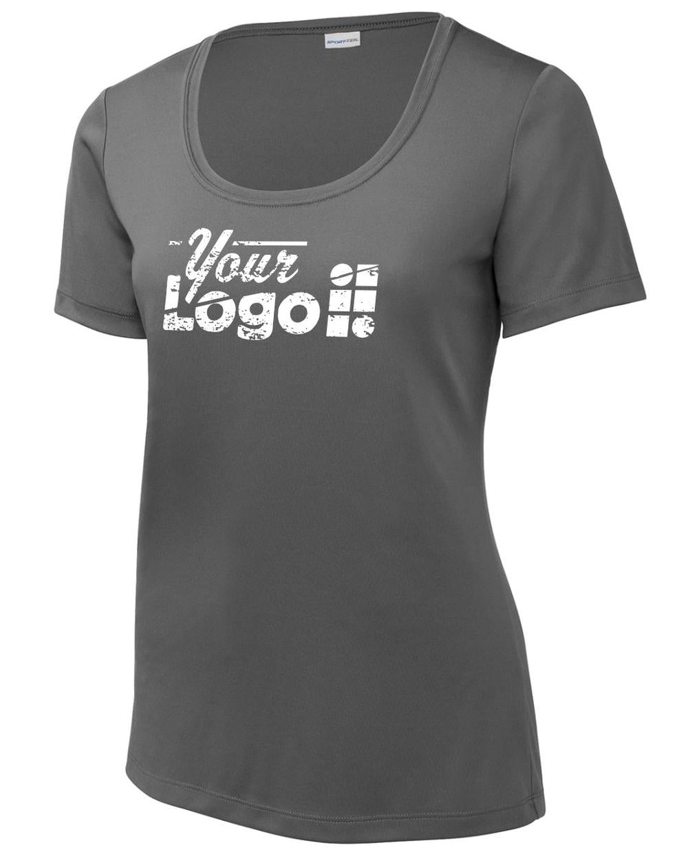 Sport-Tek S/S Posi-UV Pro Scoop Neck Custom T-Shirt, color: Dark Smoke Grey