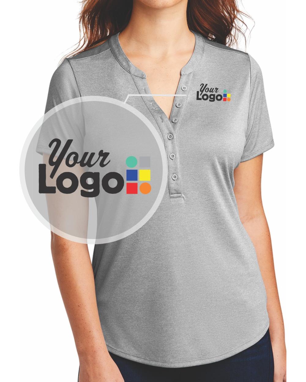 Sport-Tek S/S Endeavor Custom Golf Shirt, color: Light Grey Heather