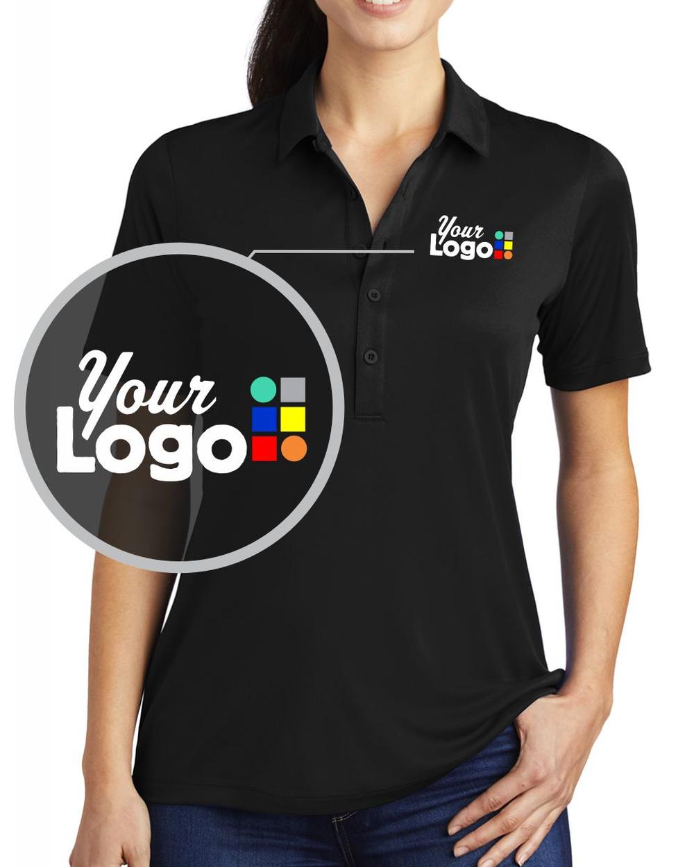 Sport-Tek S/S Posi-UV Pro Custom Golf Shirt, color: Black