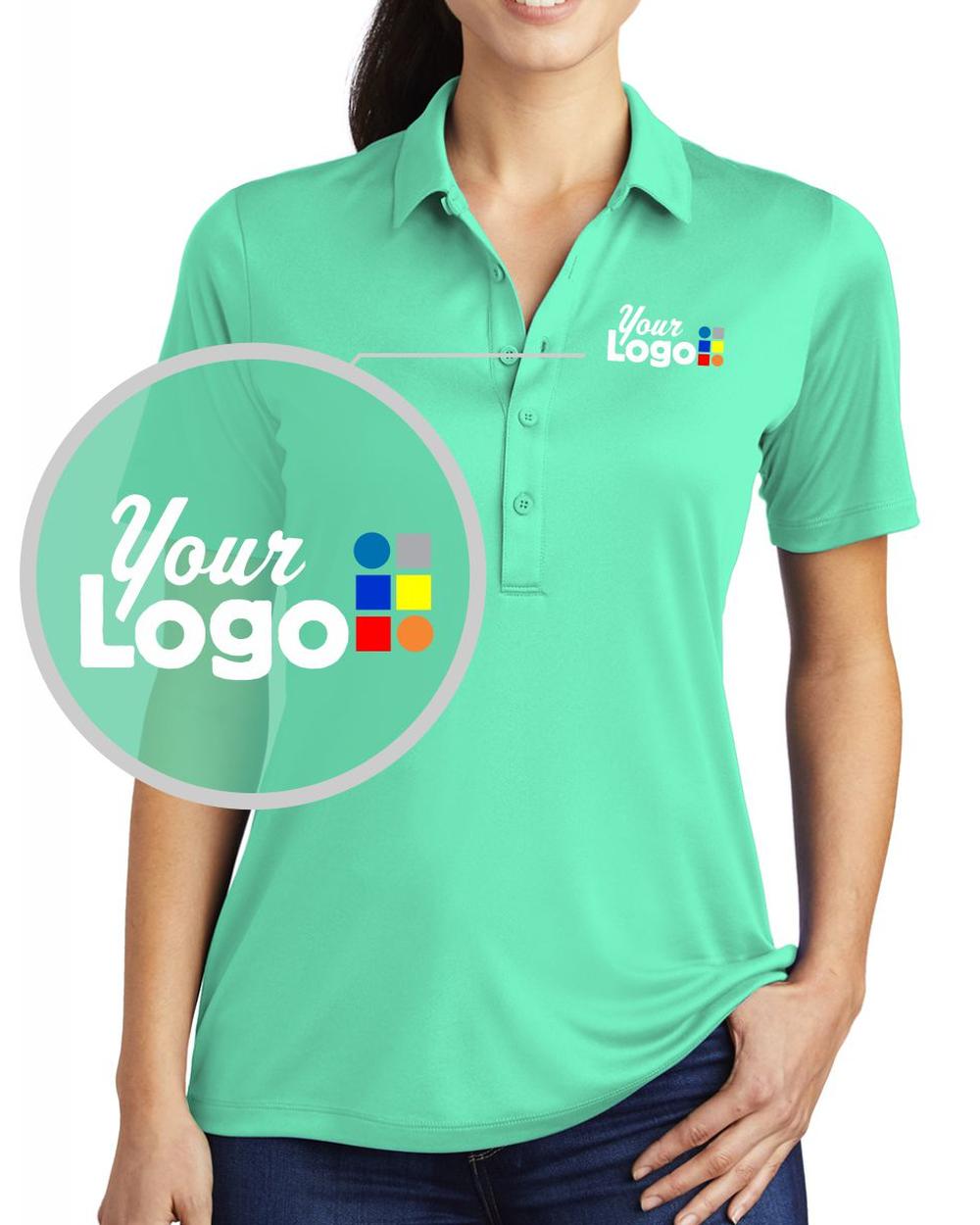 Sport-Tek S/S Posi-UV Pro Custom Golf Shirt, color: Bright Seafoam