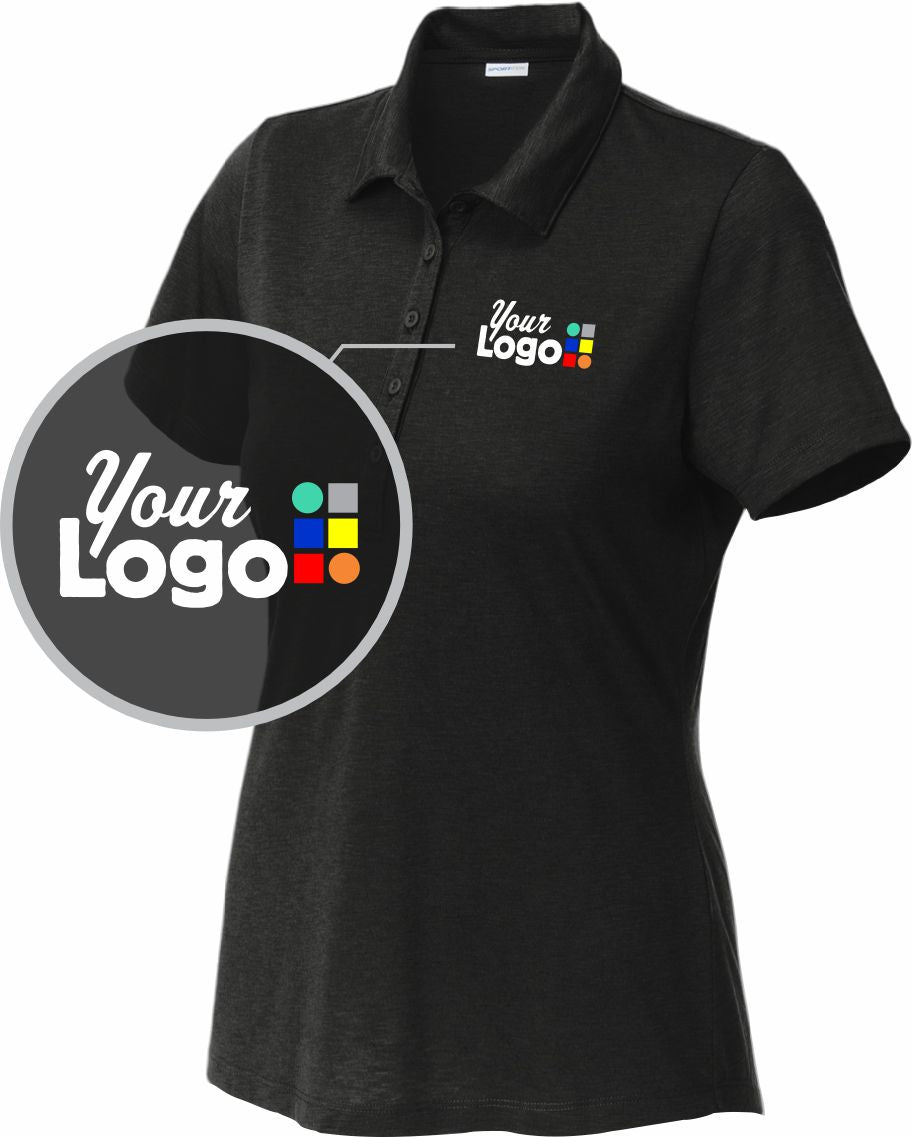 Sport-Tek S/S PosiCharge Strive Custom Golf Shirt, color: Black