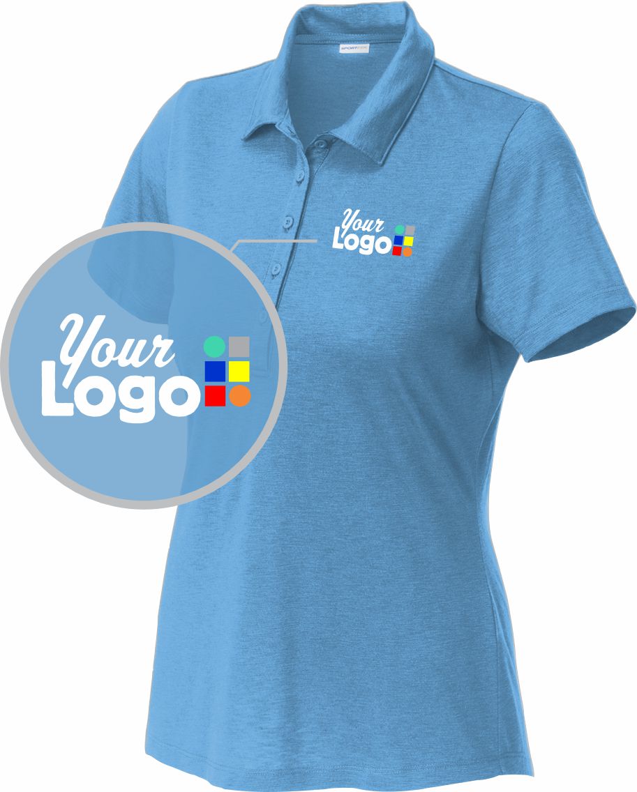 Sport-Tek S/S PosiCharge Strive Custom Golf Shirt, color: Carolina Blue
