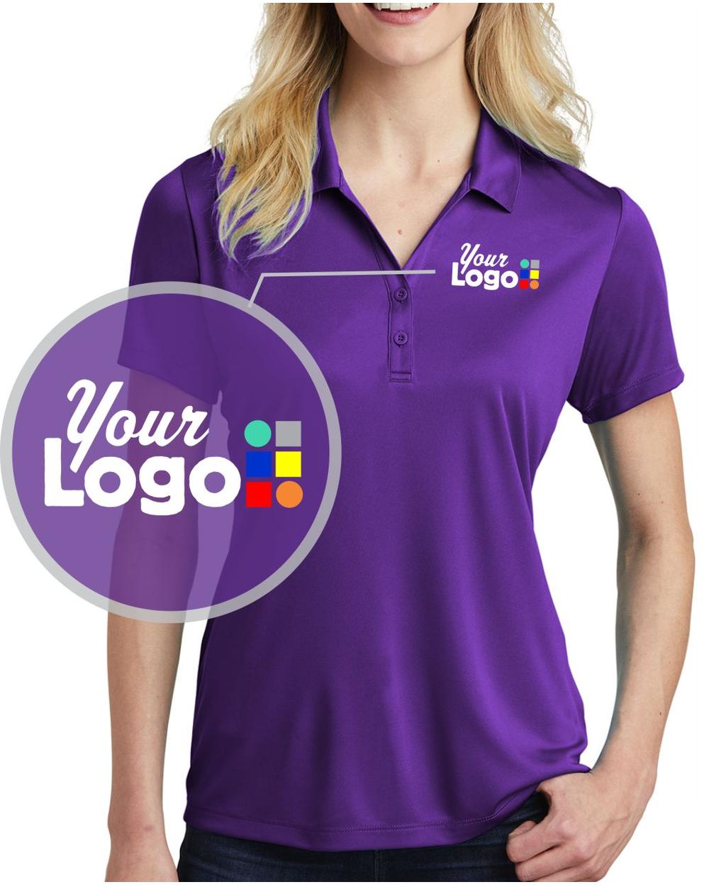 Sport-Tek S/S PosiCharge Competitor Custom Golf Shirt, color: Purple