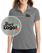 Sport-Tek S/S Posicharge Racermesh Custom Golf Shirt, color: Grey Heather