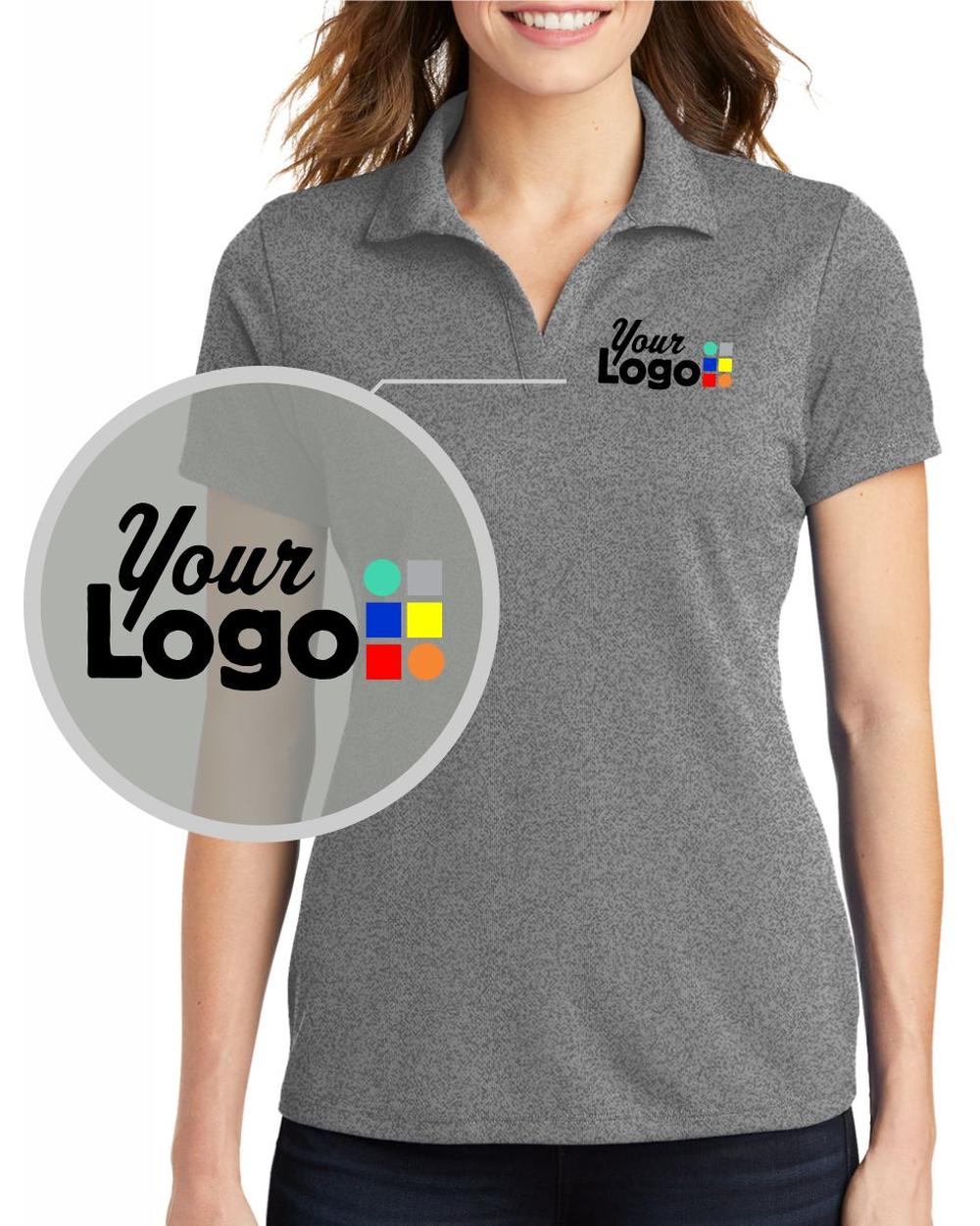 Sport-Tek S/S Posicharge Racermesh Custom Golf Shirt, color: Grey Heather