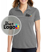 Sport-Tek S/S Posicharge Racermesh Custom Golf Shirt, color: Grey Heather
