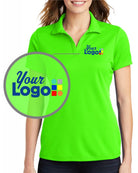 Sport-Tek S/S Posicharge Racermesh Custom Golf Shirt, color: Neon Green