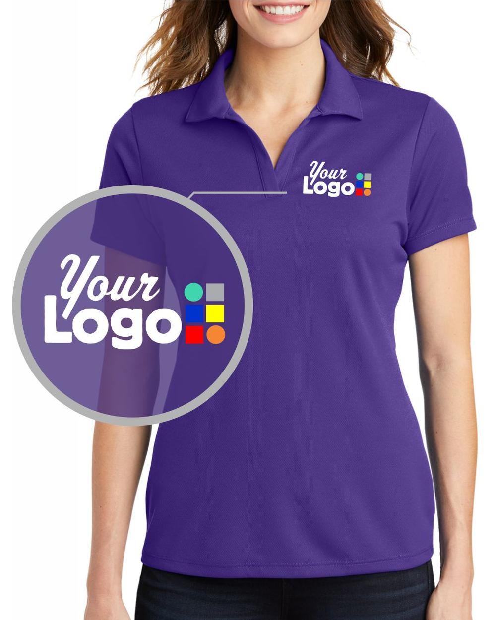 Sport-Tek S/S Posicharge Racermesh Custom Golf Shirt, color: Purple