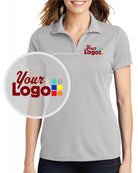 Sport-Tek S/S Posicharge Racermesh Custom Golf Shirt, color: Silver