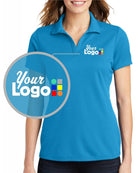 Sport-Tek S/S Posicharge Racermesh Custom Golf Shirt, color: Pond Blue