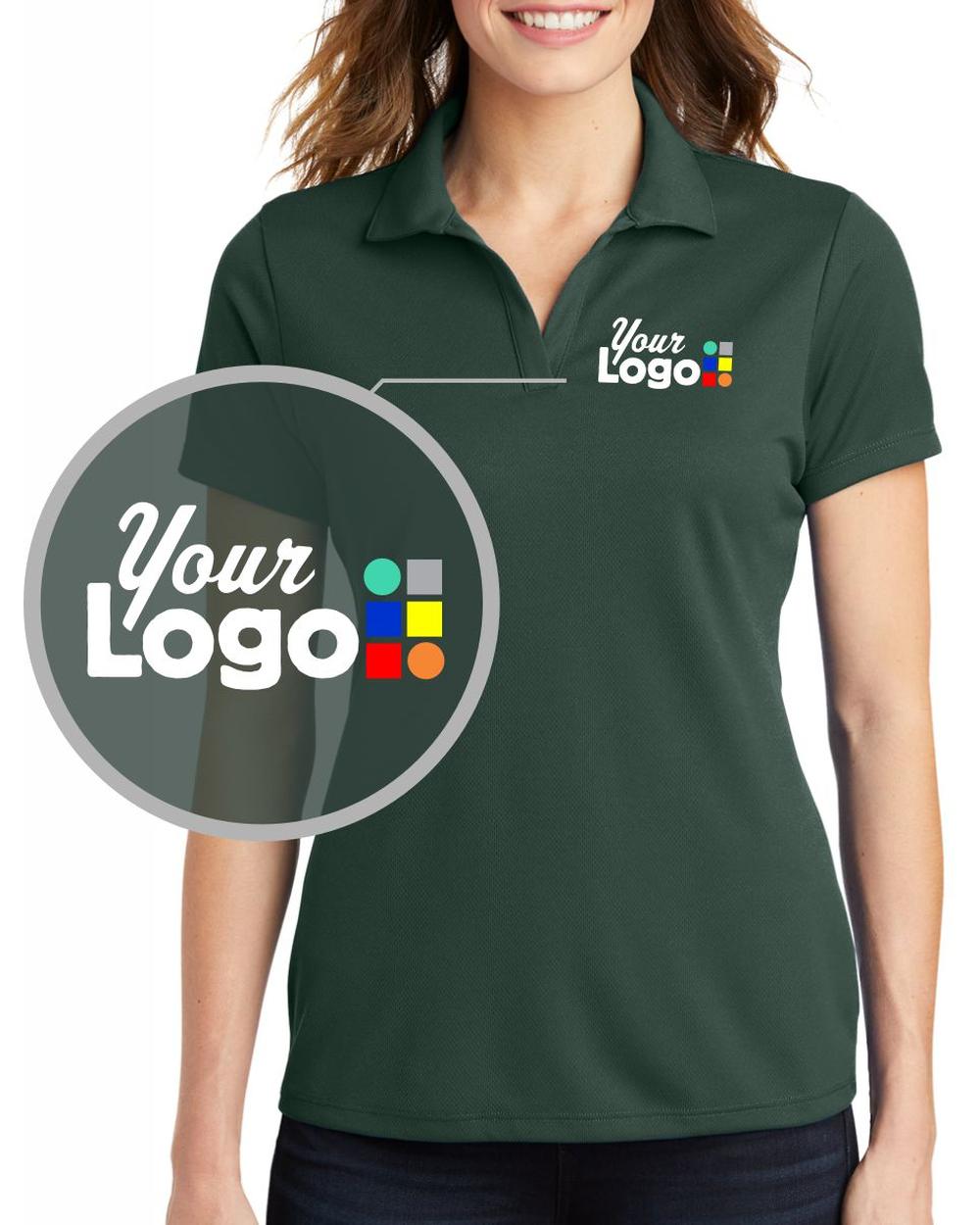 Sport-Tek S/S Posicharge Racermesh Custom Golf Shirt, color: Dark Forest Green