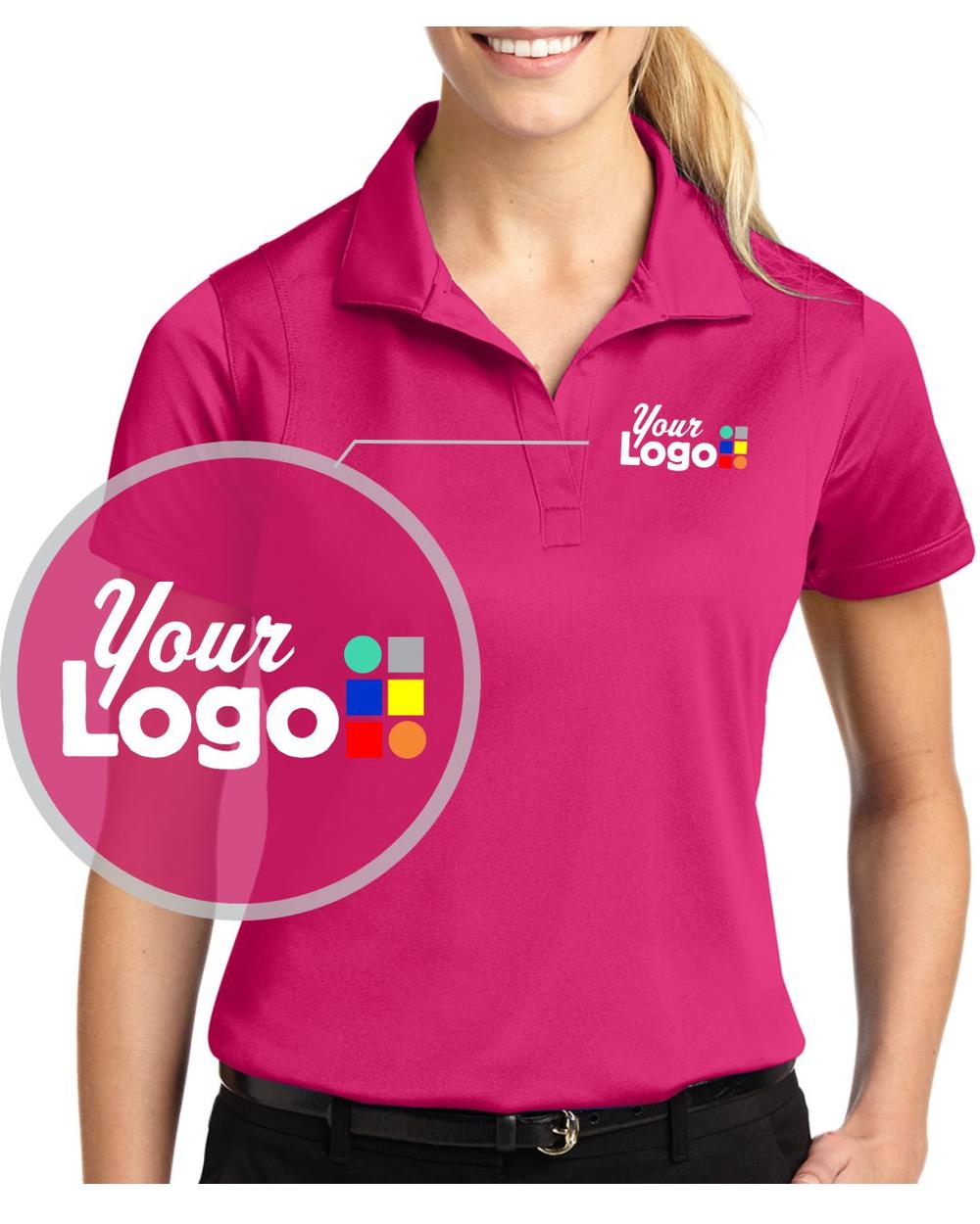 Sport-Tek S/S Micro Pique Custom Golf Shirt, color: Pink Raspberry