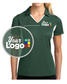 Sport-Tek S/S Side Blocked Micropique Wicking Custom Golf Shirt, color: Forest Green/White