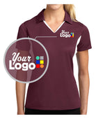 Sport-Tek S/S Side Blocked Micropique Wicking Custom Golf Shirt, color: Maroon/White