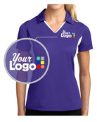 Sport-Tek S/S Side Blocked Micropique Wicking Custom Golf Shirt, color: Purple/White