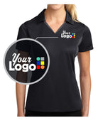 Sport-Tek S/S Side Blocked Micropique Wicking Custom Golf Shirt, color: Black/Iron Grey