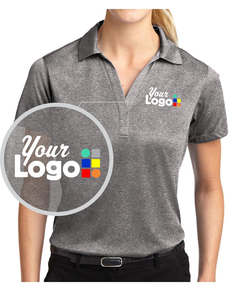 Sport-Tek S/S Heather Contender Custom Golf Shirt, color: Vintage Heather