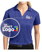 Sport-Tek S/S Heather Contender Custom Golf Shirt, color: Cobalt Heather