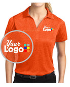 Sport-Tek S/S Heather Contender Custom Golf Shirt, color: Deep Orange Heather