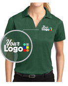 Sport-Tek S/S Heather Contender Custom Golf Shirt, color: Forest Green Heather