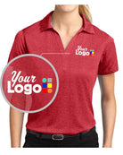Sport-Tek S/S Heather Contender Custom Golf Shirt, color: Scarlet Heather