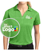 Sport-Tek S/S Heather Contender Custom Golf Shirt, color: Turf Green Heather