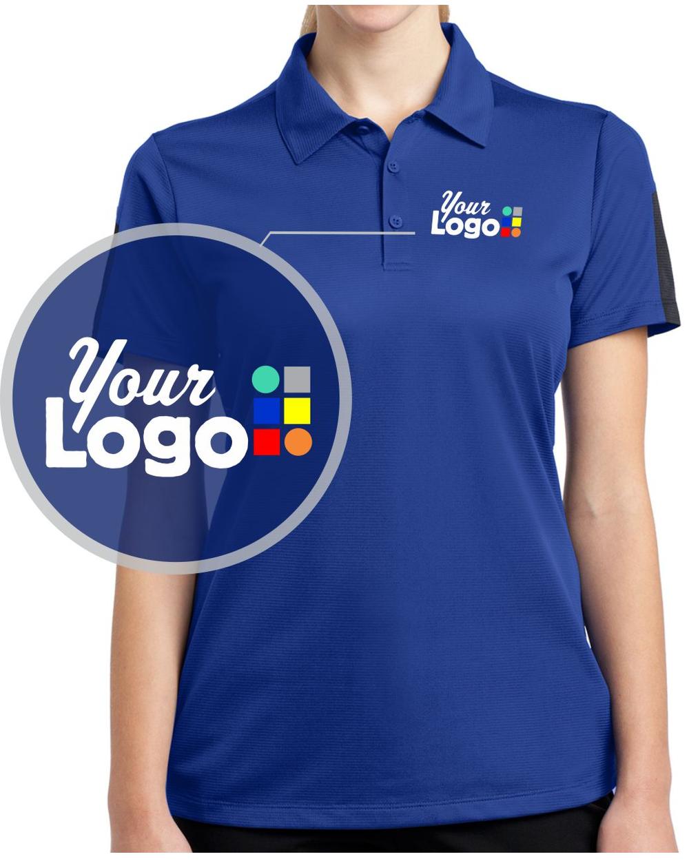 Sport-Tek S/S PosiCharge Active Textured ColorBlock Custom Golf Shirt, color: True Royal/Grey