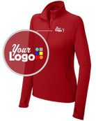 Sport-Tek Sport-Wick Stretch 1/4 Zip Custom Pullover, color: True Red