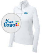 Sport-Tek Sport-Wick Stretch 1/4 Zip Custom Pullover, color: White
