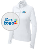 Sport-Tek Sport-Wick Stretch 1/4 Zip Custom Pullover, color: White