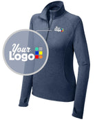 Sport-Tek Sport-Wick Stretch 1/4 Zip Custom Pullover, color: True Navy Heather