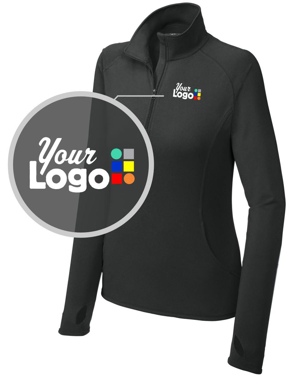 Sport-Tek Sport-Wick Stretch 1/4 Zip Custom Pullover, color: Charcoal Grey