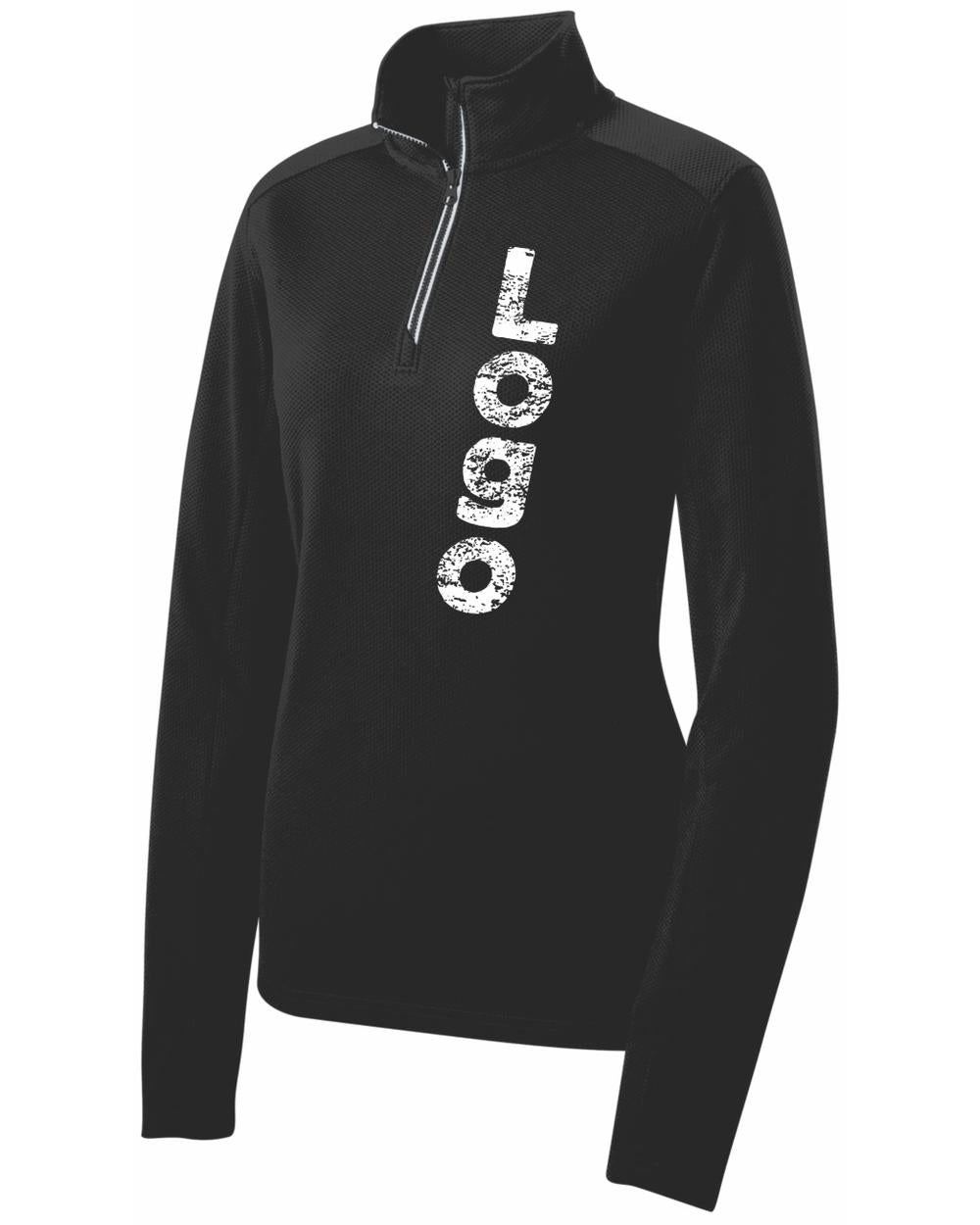 Sport-Tek Women's Textured Custom Pullover, color: Black