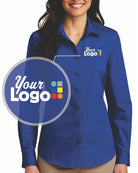 Port Authority L/S Carefree Poplin Custom Shirt, color: True Royal