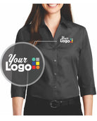 Port Authority 3/4 Carefree Poplin Custom Shirt, color: Graphite