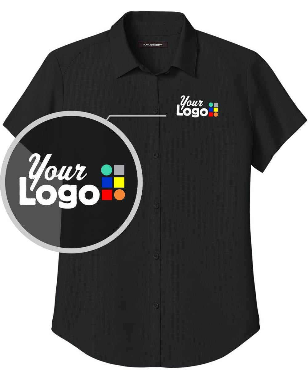 Port Authority S/S UV Dockside Custom Shirt, color: Deep Black