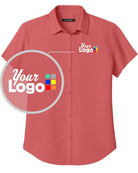 Port Authority S/S UV Dockside Custom Shirt, color: Coral Reef