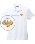 MERCER-METTLE S/S Stretch Piaue Syria's New Eagle Golf Shirt, color: White