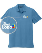 MERCER-METTLE S/S Stretch Pique Custom Golf Shirt, color: Parisian Blue