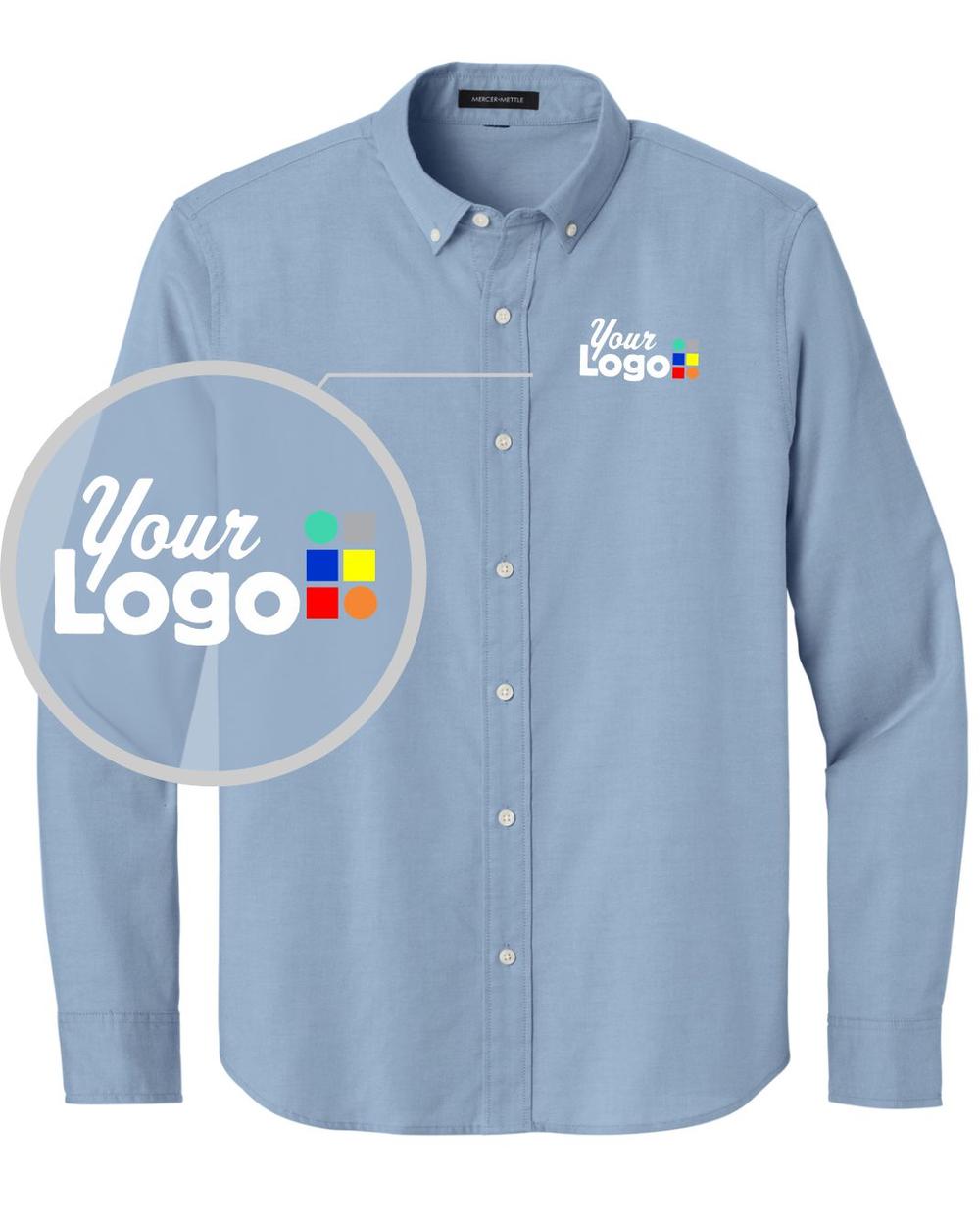 MERCER-METTLE L/S Modern Oxford Custom Shirt, color: Cobalt