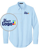 MERCER-METTLE L/S Modern Oxford Custom Shirt, color: Light Blue