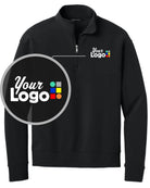 MERCER-METTLE Linear Texture 1/4 Zip Custom Pullover, color: Deep Black